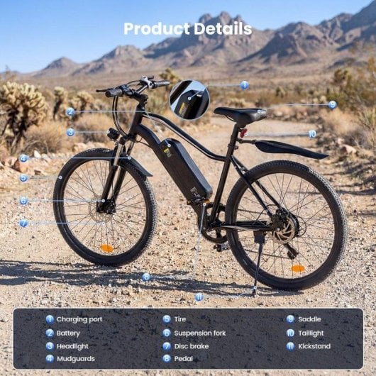 Vélo électrique iScooter EB3S 350W Batterie 36V 15Ah Pneus 26"