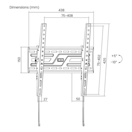 Gembird WM-75T-04 Supporto TV a parete inclinabile 37-75" VESA 75x75-400x400 Max 75 kg