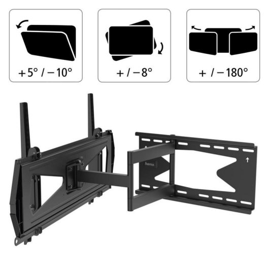 Hama 00220863 Support TV mural 37 a 80 pouces VESA 300x200 a 600x400 Max 40 kg