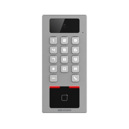 Lector de control de acceso Hikvision DS-K1T502DBWX-C WiFi, QR y PIN