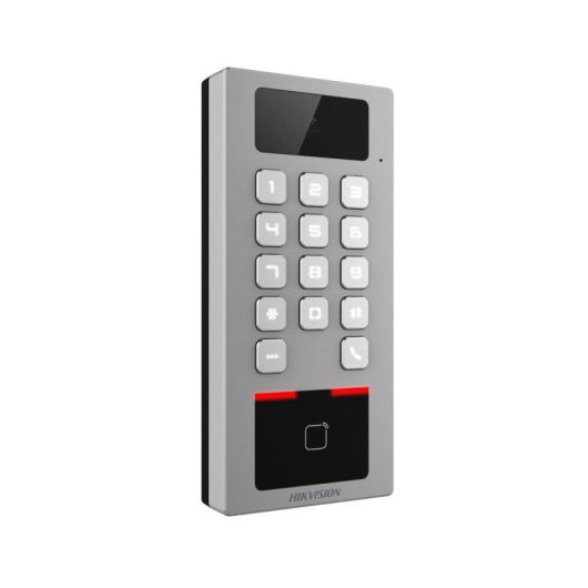 Lector de control de acceso Hikvision DS-K1T502DBWX-C WiFi, QR y PIN