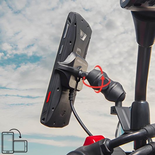 Suporte para Telemóvel Crosscall X-RIDE Carregador USB Rotação 360º Preto