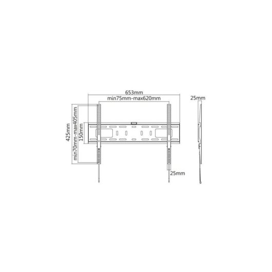 Reflecta 23093 Supporto TV Fisso a Parete 37 a 70" VESA 200x200 a 600x400 Max 50Kg
