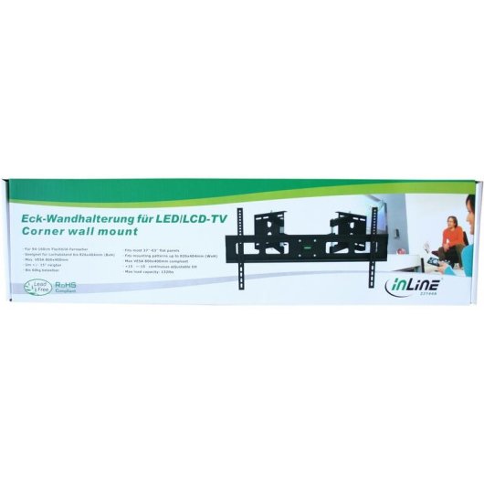 INLINE 23144A Suporte TV de Parede Inclinável 37 a 63" VESA 200x200 a 800x400 Máx 60 kg