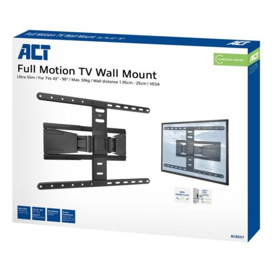 ACT AC8357 Supporto TV a parete 43-90 pol. VESA 100x200-600x400 Max 50 kg