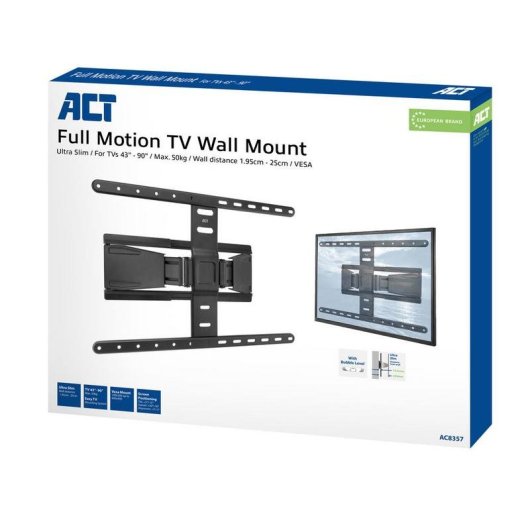 ACT AC8357 Supporto TV a parete 43-90 pol. VESA 100x200-600x400 Max 50 kg