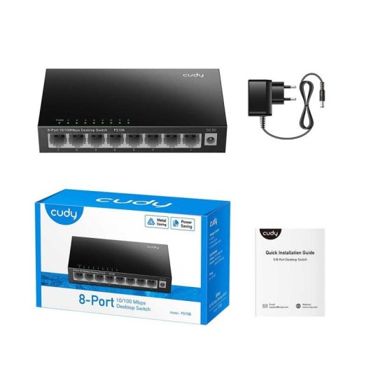 Switch Cudy FS108 8 porte Fast Ethernet non gestito metallo