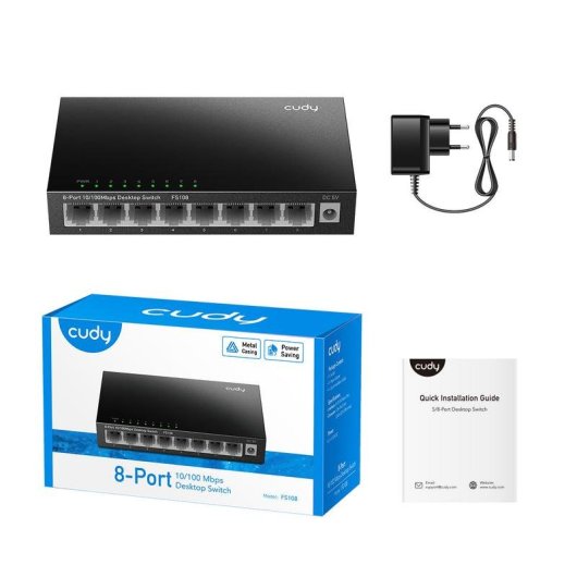Switch Cudy FS108 8 porte Fast Ethernet non gestito metallo