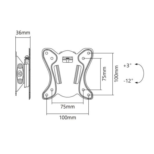 Napofix 236 TV-Wandhalterung neigbar 10-26" VESA 75x75-100x100 Max. 20 kg