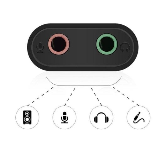 Tarjeta de sonido UGREEN 30143 USB 2.0 canales con entrada de micrófono y salida para auriculares
