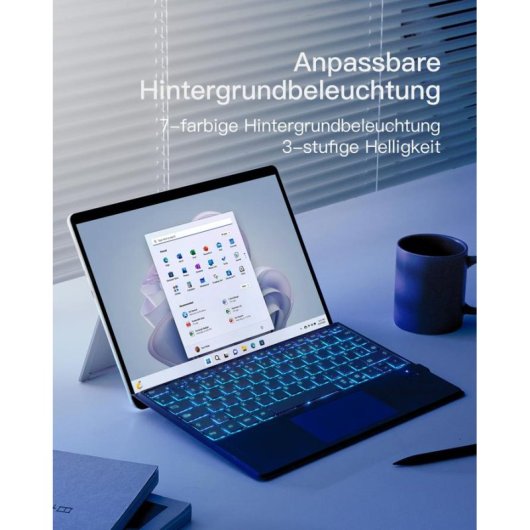 Tastatur Inateck KB05114 Membran Bluetooth mit Touchpad Grau QWERTZ