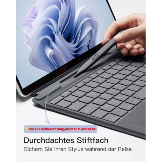 Tastatur Inateck KB05114 Membran Bluetooth mit Touchpad Grau QWERTZ