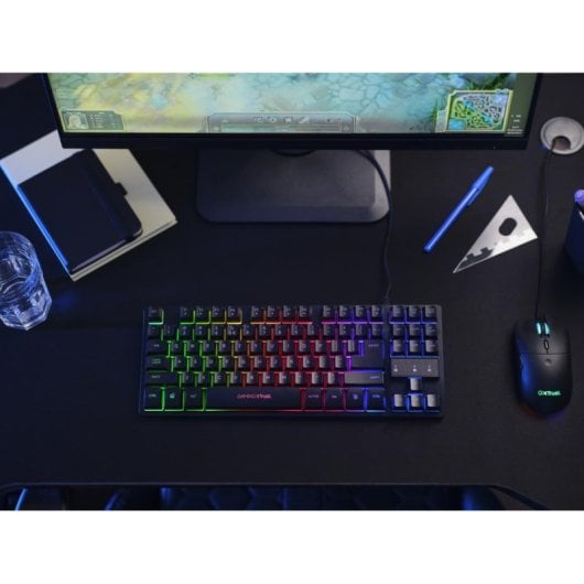 Teclado Trust GXT 833 Thado Gaming de Membrana TKL RGB Negro y Plata Dutch