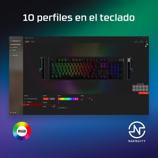 Teclado HyperX Alloy Rise Gaming Mecánico 100% RGB Hot-Swap Negro