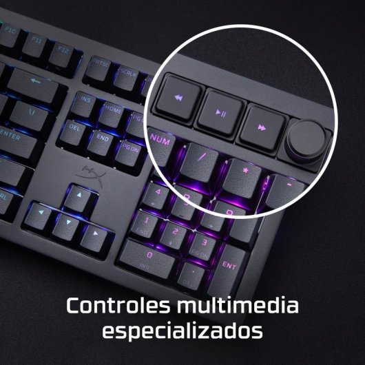 Teclado HyperX Alloy Rise Gaming Mecánico 100% RGB Hot-Swap Negro