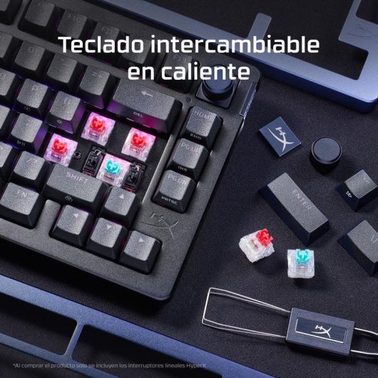 Teclado HyperX Alloy Rise Gaming Mecánico 100% RGB Hot-Swap Negro