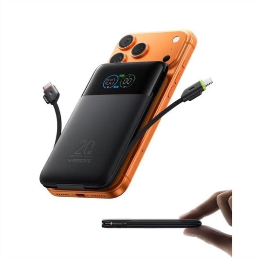 Power Bank Veger W1211A 10000 mAh 20 W Adaptable en avion Noir