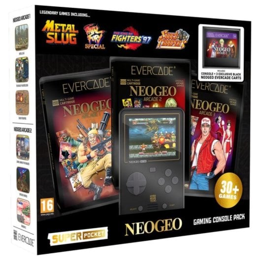 HyperMegaTech! Super Pocket NEOGEO Portátil 2,8" Negra