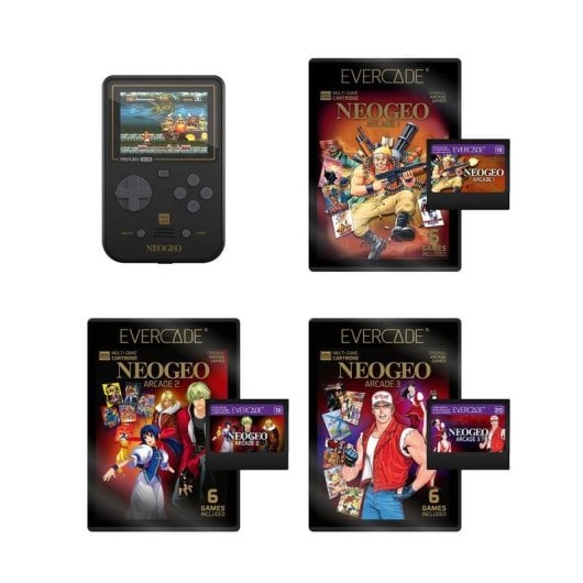 HyperMegaTech! Super Pocket NEOGEO Portátil 2,8" Negra