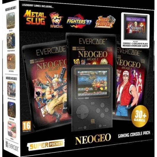 HyperMegaTech! Super Pocket NEOGEO Portátil 2,8" Negra