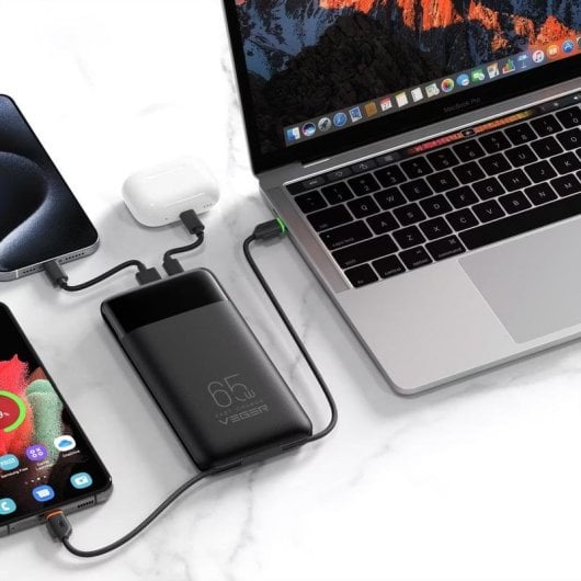 Power Bank Veger W3019S 27000 mAh 65 W Schwarz