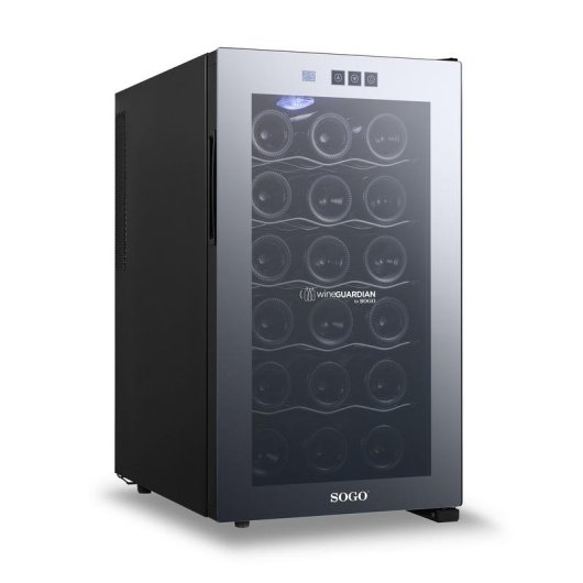 Vinoteca Sogo 18 botellas 48 L 12-18 ºC Acero inoxidable