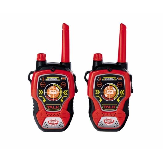Walkie-talkie Dickie Toys Rojo y Negro Alcance 100 m 2 Unidades