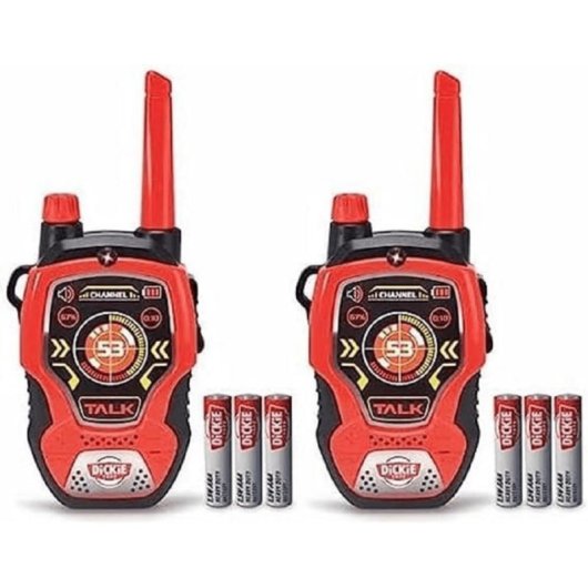 Walkie-talkie Dickie Toys Rojo y Negro Alcance 100 m 2 Unidades