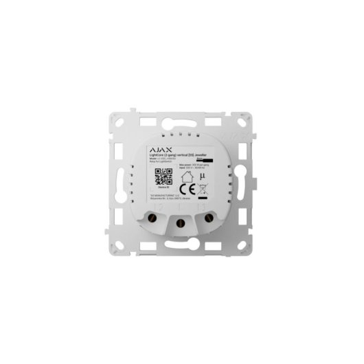 Interrupteur intelligent Ajax SoloButton 2-gang noir