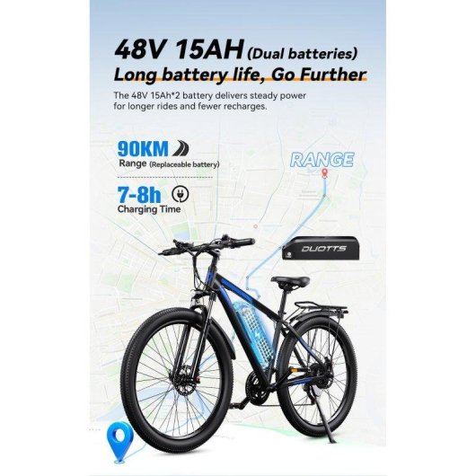 Velo Electrique Duotts C29-L Double Batterie