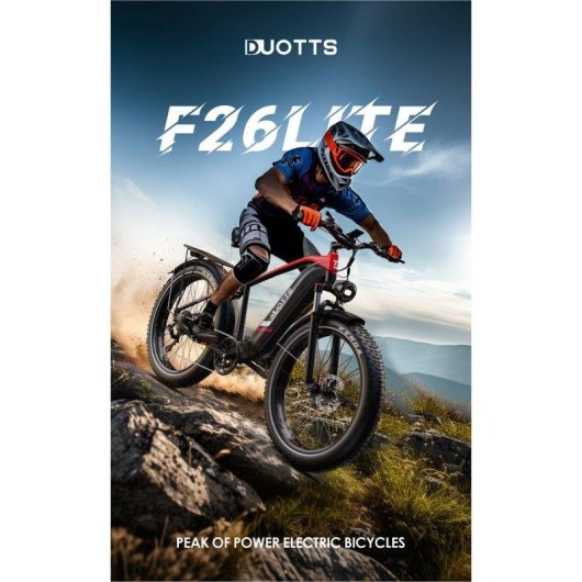 Vélo électrique DUOTTS F26 Lite 500W 48V 18Ah 26 pouces Freins hydrauliques