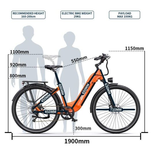 Velo electrique OneSport OT05 Pro 250 W 25 km/h 36 V 22,5 Ah