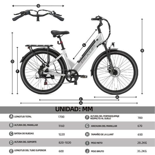 Bicicleta Eléctrica Bekup V1 250 W 36 V 14,5 Ah 26" 75 km