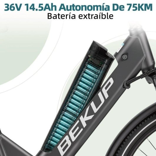 Bicicleta Eléctrica Bekup V1 250W 36V 75 km Shimano 7 Velocidades 26"