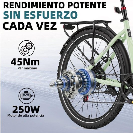 Bicicleta Eléctrica Bekup V28 Paso Bajo 250 W 36 V 14,5 Ah 75 km 26" 7 Velocidades