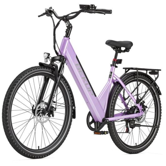 Bicicleta Eléctrica Bekup V28 250 W 36 V 14,5 Ah Frenos de Disco 26" Negro Lila