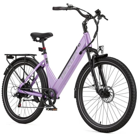 Bicicleta Eléctrica Bekup V28 250 W 36 V 14,5 Ah Frenos de Disco 26" Negro Lila