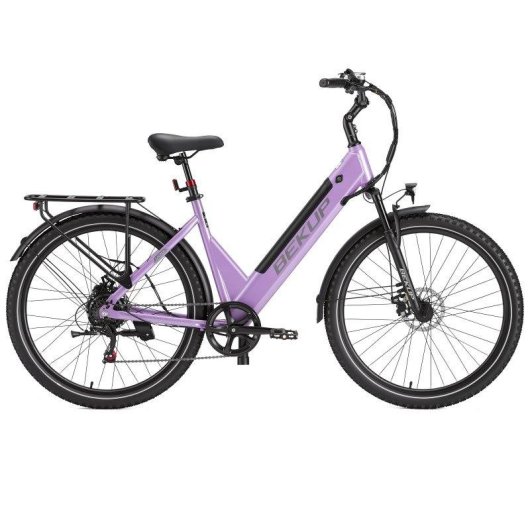 Bicicleta Eléctrica Bekup V28 250 W 36 V 14,5 Ah Frenos de Disco 26" Negro Lila