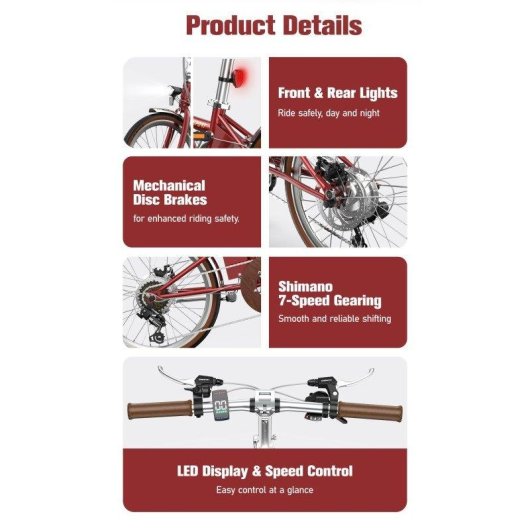 Velo Electrique Pliable Onesport OT02 Pro 250W 25kmh