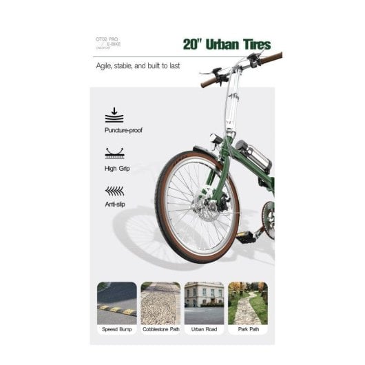 Velo electrique pliant Onesport OT02 Pro 250W Shimano 7 vitesses