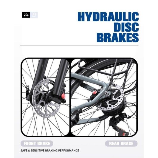 Bicicleta eléctrica OneSport WT05 250W 36V 18,2Ah 27,5" 7 velocidades Shimano frenos hidráulicos