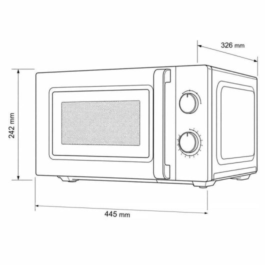 Microondas Blugy 20 litros 700 W mecánico con 8 menús automáticos