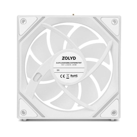 Ventilador suplementario Zolyd Flux 120mm 1800RPM ARGB MagLink blanco