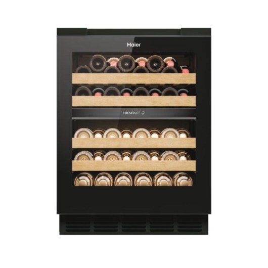 Cava de Vino Haier HUC44GDEH1 44 Botellas Zona Doble Negro