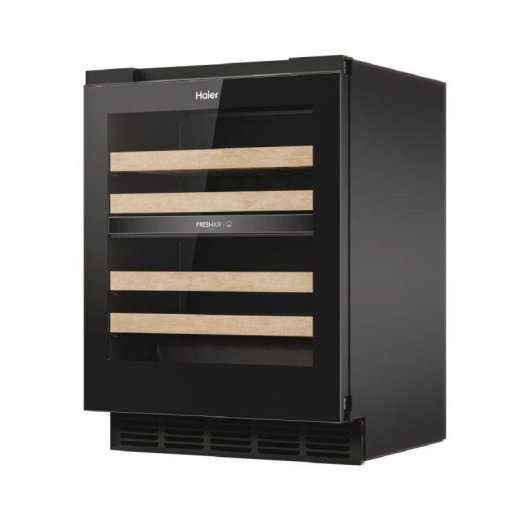 Cava de Vino Haier HUC44GDEH1 44 Botellas Zona Doble Negro