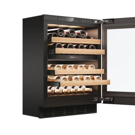 Cava de Vino Haier HUC44GDEH1 44 Botellas Zona Doble Negro