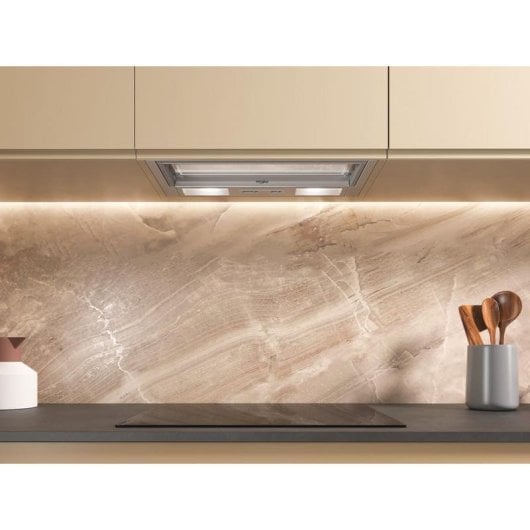 Hotte Whirlpool WSK64FLSX evacuation ou recyclage 28 cm LED
