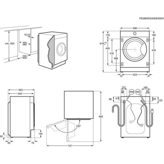 Lavasecadora Electrolux 8/4 kg B/D EN7W4862OF integrable con vapor