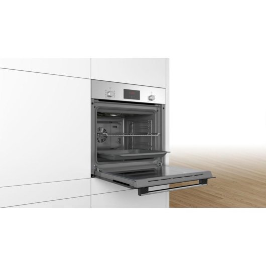 Horno Multifunción Bosch Serie 2 HBF114BS1 66L 60cm Hidrolítico A con Grill Acero inoxidable