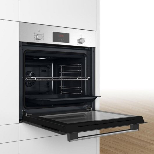 Horno Multifunción Bosch Serie 2 HBF114BS1 66L 60cm Hidrolítico A con Grill Acero inoxidable